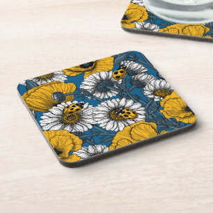The meadow in yellow and blue coaster