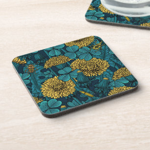 The meadow in yellow and blue coaster