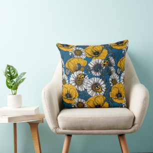 The meadow in yellow and blue cushion