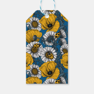 The meadow in yellow and blue gift tags