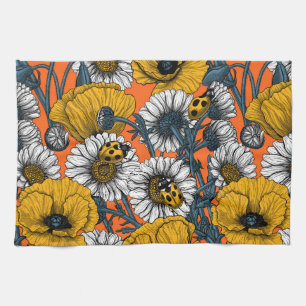 The meadow in yellow and blue tea towel