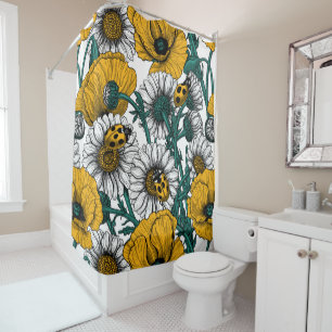 The meadow in yellow shower curtain