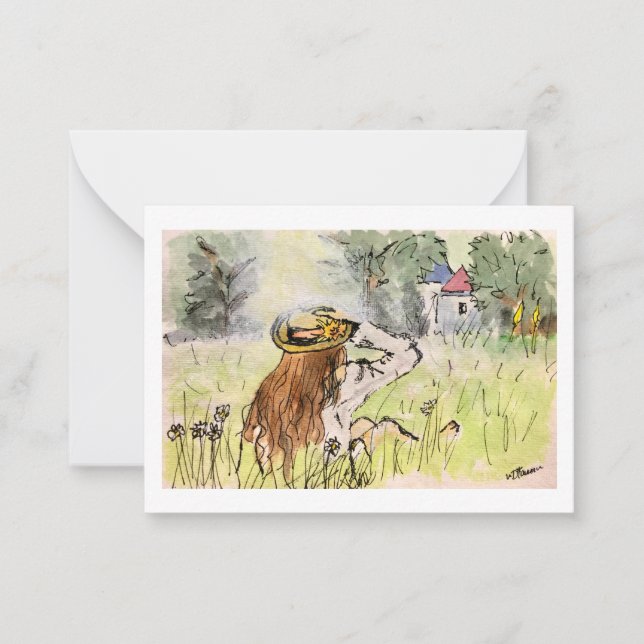 The Meadow, Small Art Print Note Card (Front)