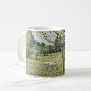 The Meadow with Grey Horse, Eragny, Oil Painting Coffee Mug