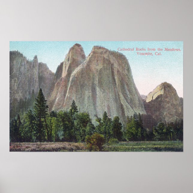 The Meadows View of Cathedral Rocks Poster (Front)
