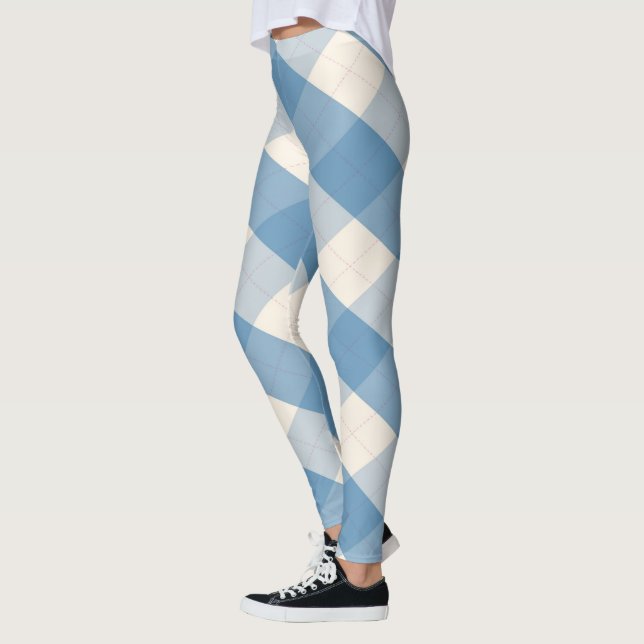 The MeanClique Argyle Blue Leggings (Left)