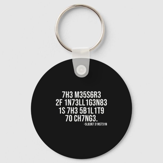 The Measure Of Intelligence Coded Motivational Sci Key Ring (Front)