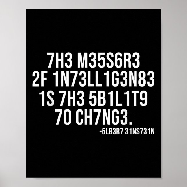 The Measure Of Intelligence Coded Motivational Sci Poster (Front)