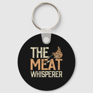 The Meat Whisperer Funny Vintage Grilling Bbq Smok Key Ring
