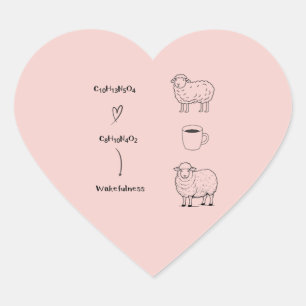 The Mechanism of Wakefulness (Coffee & Sheep) Heart Sticker