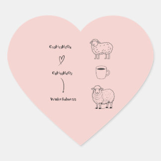 The Mechanism of Wakefulness (Coffee & Sheep) Heart Sticker