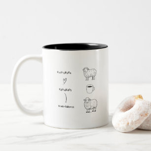 The Mechanism of Wakefulness (Coffee & Sheep) Two-Tone Coffee Mug