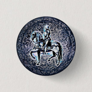 The Mediaeval Shield Knight    3 Cm Round Badge