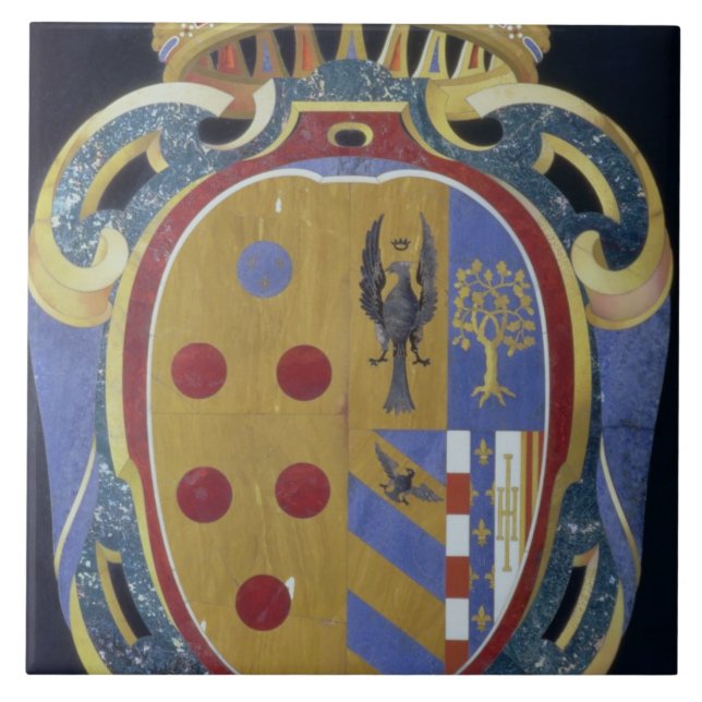 The Medici-Lorena Coat of Arms, c.1638 (pietra dur Tile (Front)