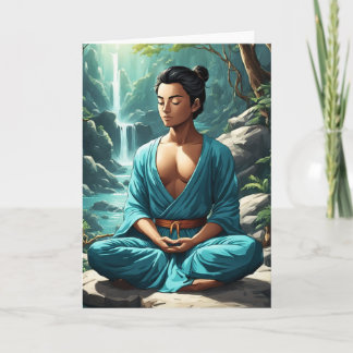 The Meditating Boy Gay Greetings Card