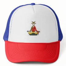 The Meditating Goat " Monk Goat " Trucker Hat