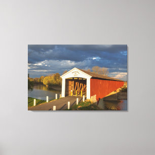 The Medora Covered Bridge Built In 1875 Canvas Print