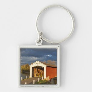 The Medora Covered Bridge Built In 1875 Key Ring