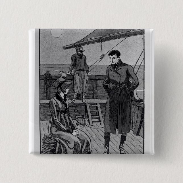 The meeting between Orso and Miss Nevil on 15 Cm Square Badge (Front)