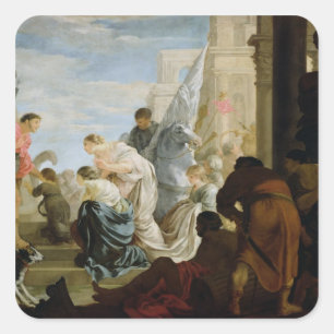 The Meeting of Anthony and Cleopatra, c.1645 Square Sticker