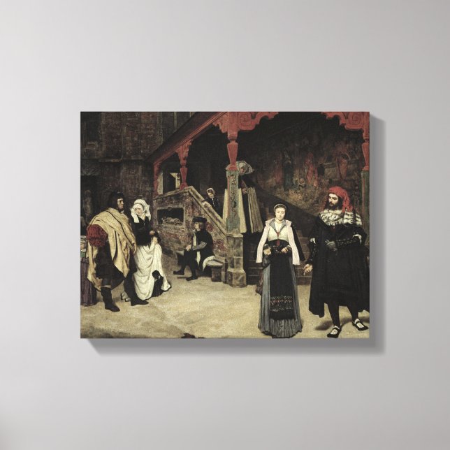 The Meeting of Faust and Marguerite, 1860 Canvas Print (Front)