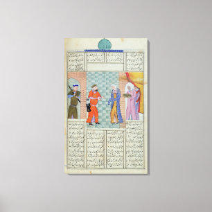 The meeting of Khosro and Chirin in the palace Canvas Print