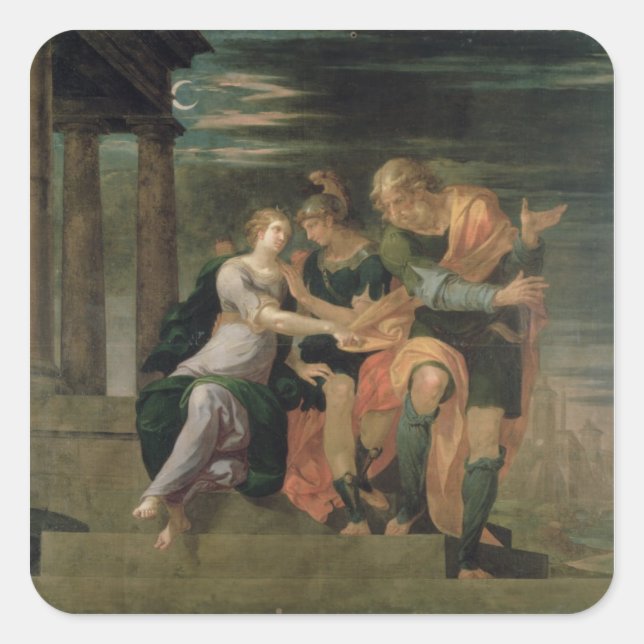 The Meeting of Theagenes and Chariclea Square Sticker (Front)