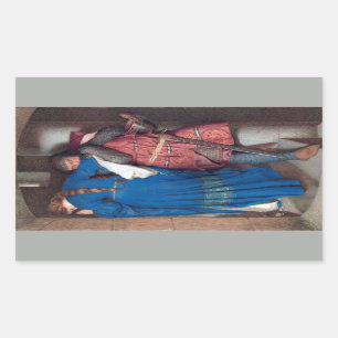 The Meeting on the Turret Stairs (by F.W. Burton) Rectangular Sticker