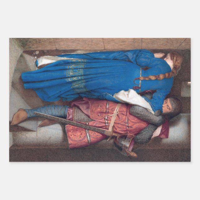 The Meeting on the Turret Stairs (by F.W. Burton) Wrapping Paper Sheet (Front)