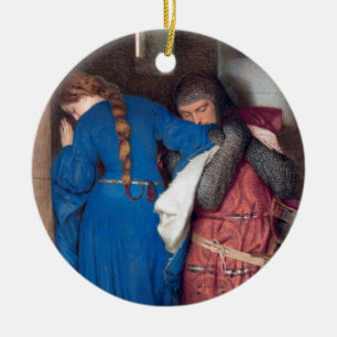 The Meeting On Turret Stairs by Frederic Burton Ceramic Tree Decoration