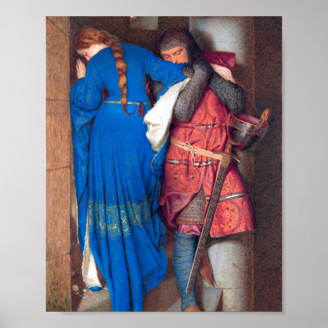 The Meeting Turret Stairs Painting Frederic Burton Poster (Front)