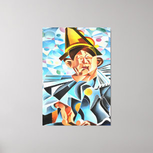 The Melancholic Clown Geometric Art Canvas Print