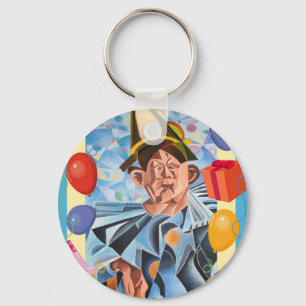 The Melancholic Clown Geometric Art Key Ring