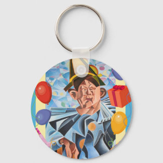 The Melancholic Clown Geometric Art  Key Ring