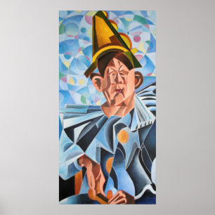 The Melancholic Clown Geometric Art  Poster