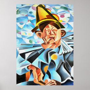 The Melancholic Clown Geometric Art Poster