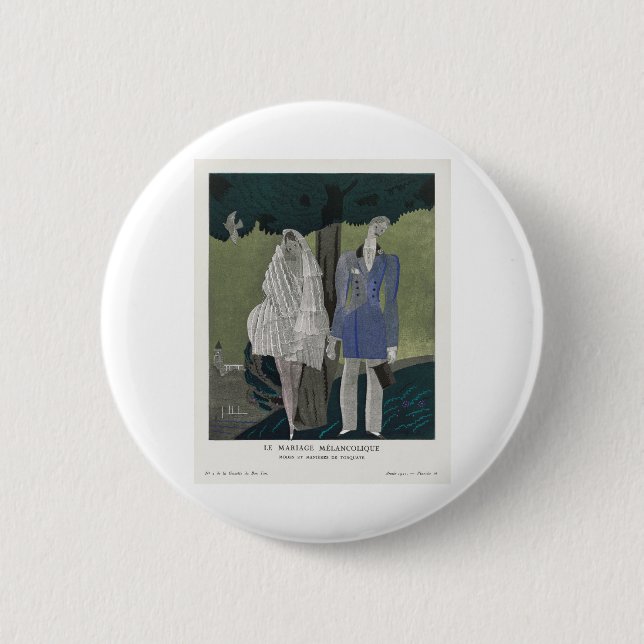 The melancholy marriage, Modes by Charles Martin 6 Cm Round Badge (Front)