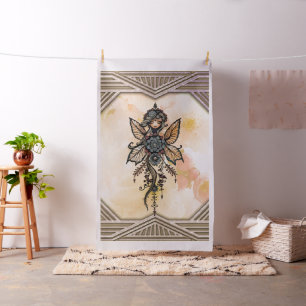 The melody of nature,  dance of the flower fairy.  fabric
