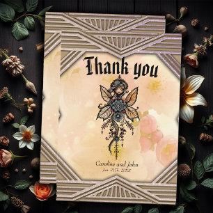 The melody of nature, dance of the flower fairy. thank you card