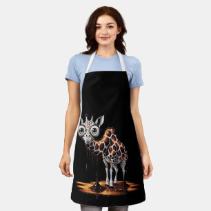 The Melting Giraffe Funny Surreal Art Design Apron