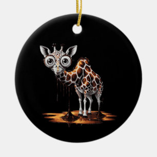 The Melting Giraffe Funny Surreal Art Design Ceramic Tree Decoration