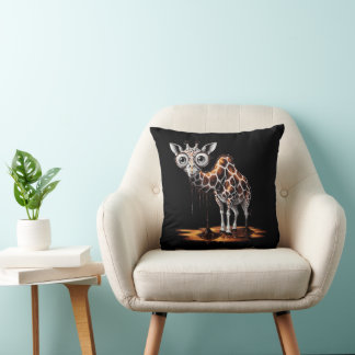 The Melting Giraffe Funny Surreal Art Design Cushion