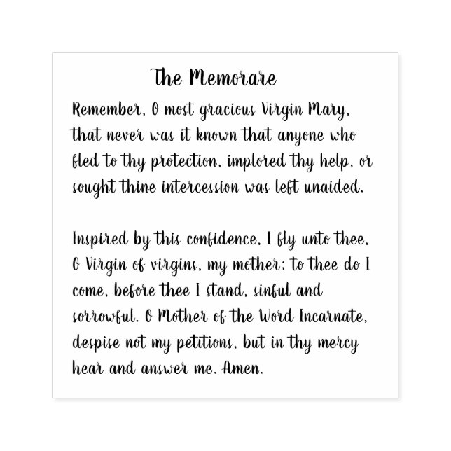 The Memorare of the Blessed Virgin Mary Rubber Stamp (Imprint)