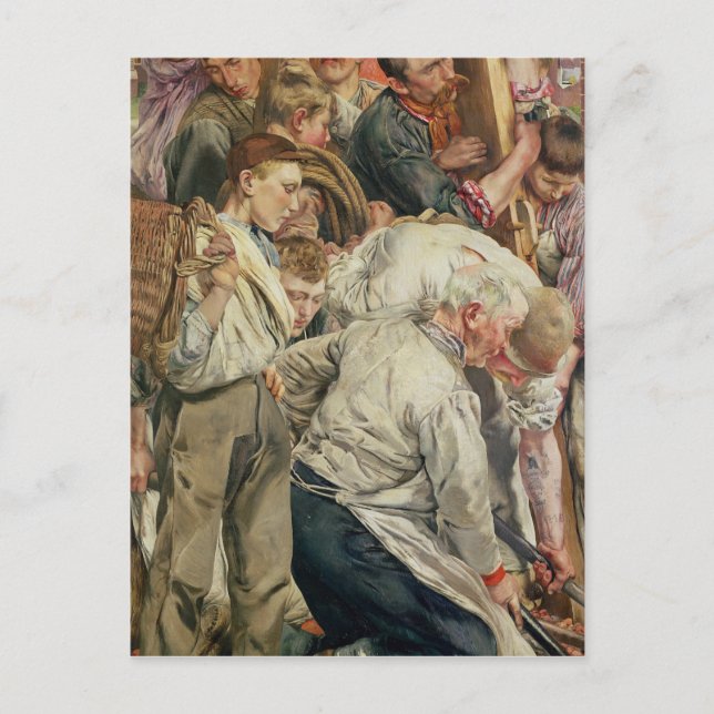 The Men, left panel from The Age of the Worker Postcard (Front)