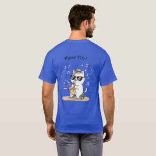 The Meow-stro: Smooth Jazz Saxophone T-Shirt