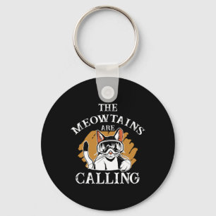 The Meowtains Are Calling Cats Skier Women Snowboa Key Ring