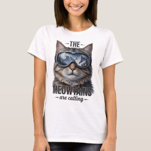 The Meowtains Are Calling Funny Cat Lover T-Shirt