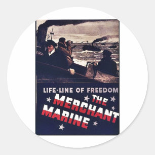 The Merchant Marine Classic Round Sticker