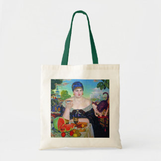 The Merchant's Wife & Cat by Boris Kustodiev Tote Bag