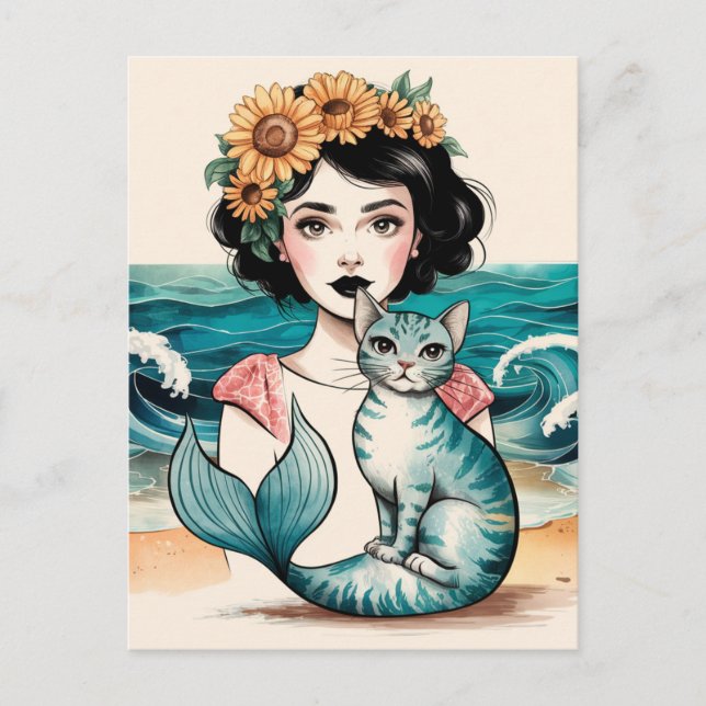 The Mermaid and Mercat Postcard (Front)
